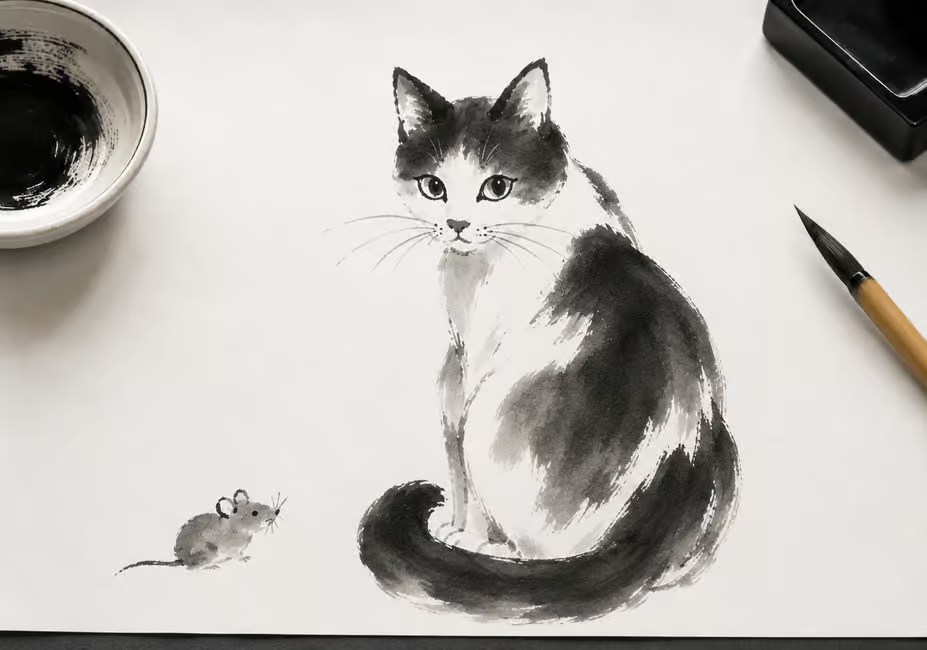 Sumi-e Ink Painting